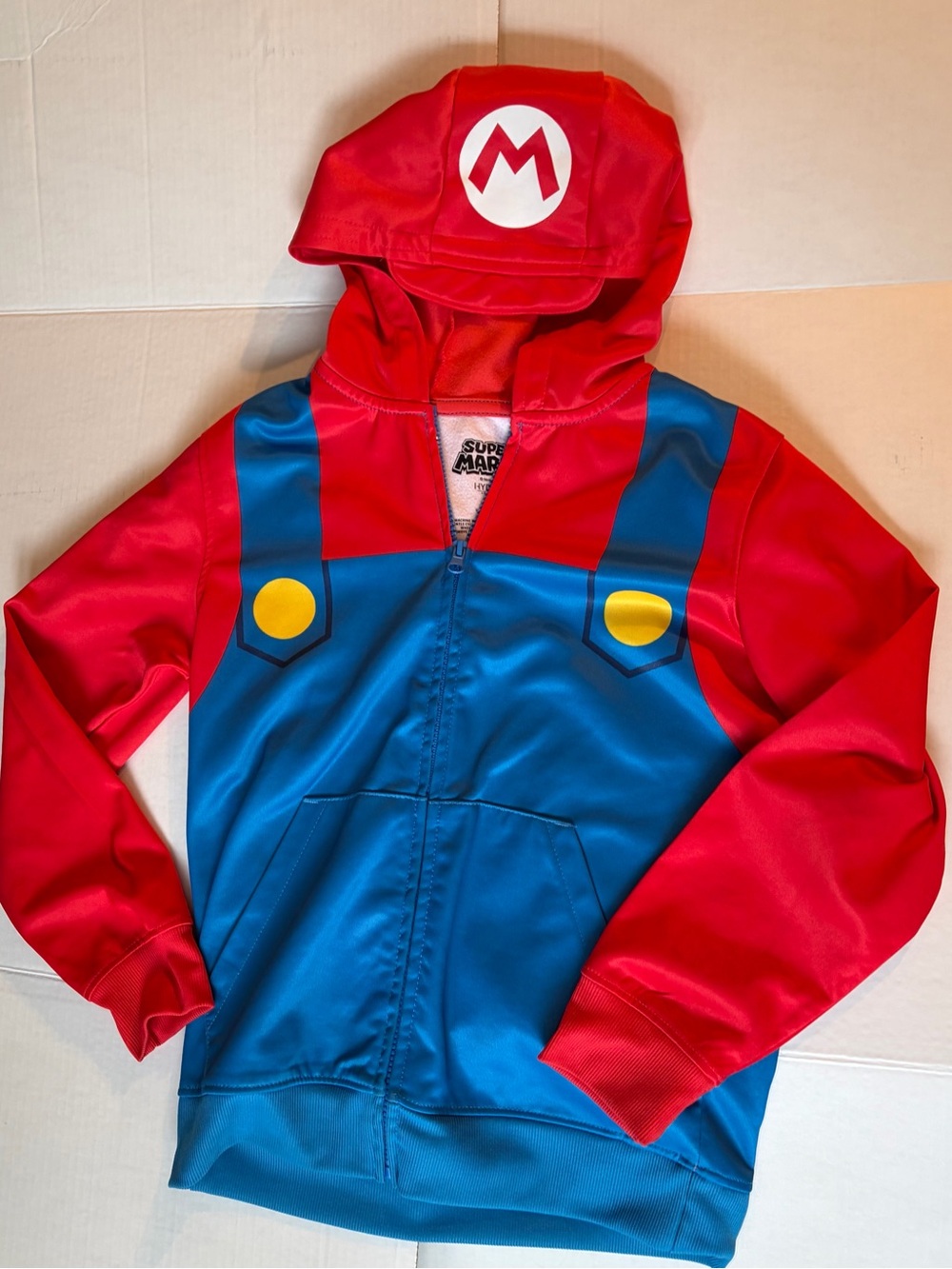 Nintendo Mario Red & Blue Kids Hoodie zipper Jacket